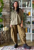 Heritage Needlecord Plaid Relaxed Barrel Pant Mucky Olive & Camel
